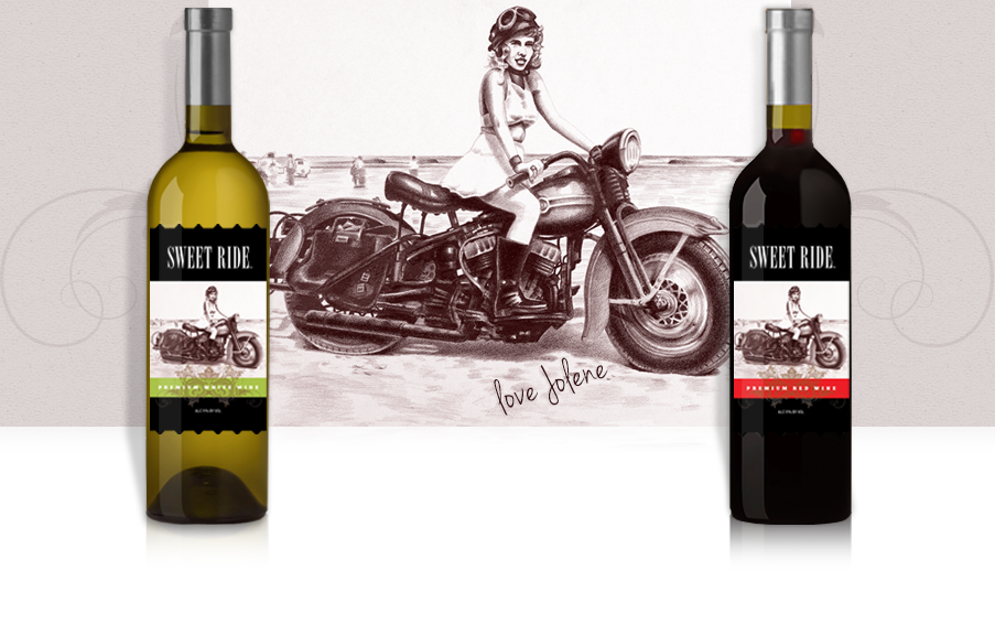 home page image showing sweet ride wine bottles